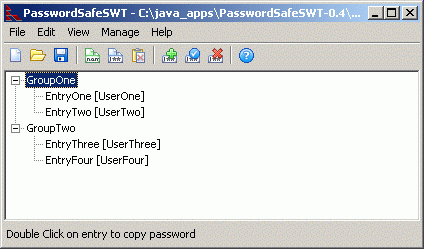 Win32 Screenshot of PasswordSafeSWT 0.4